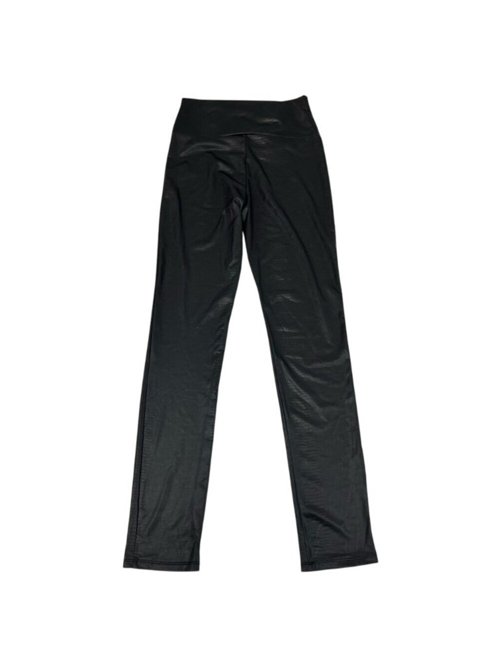 CY Fashion Womens Faux Leather Leggings Black Snakeskin High Rise Pull On Medium